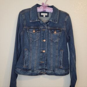 LOFT Denim Jacket Copper Rivets Medium